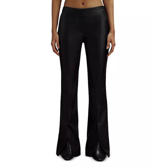 REISS x McLaren F1 Team Lottie Slit Front Leather Pants - Picture 1 of 16
